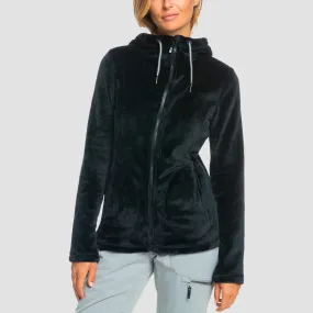 Roxy Tundra Snow Fleece Zip Hoodie True Black - Womens