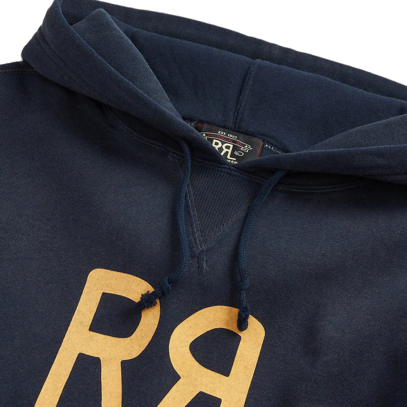 RRL by Ralph Lauren Logo Fleece Hoodie Faded Navy