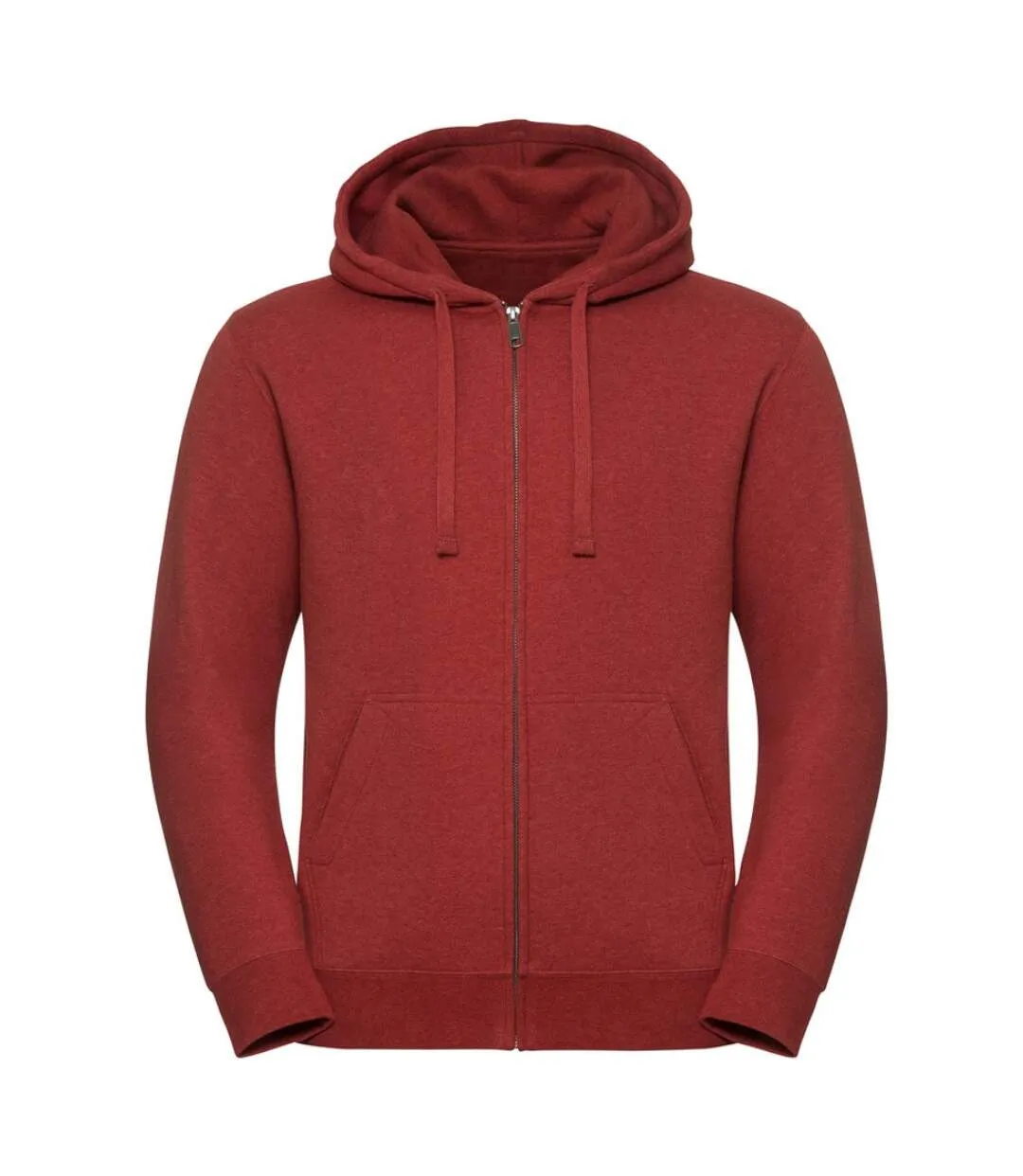 Russell Mens Authentic Melange Zip Hoodie (Brick Red Melange) - UTPC3694