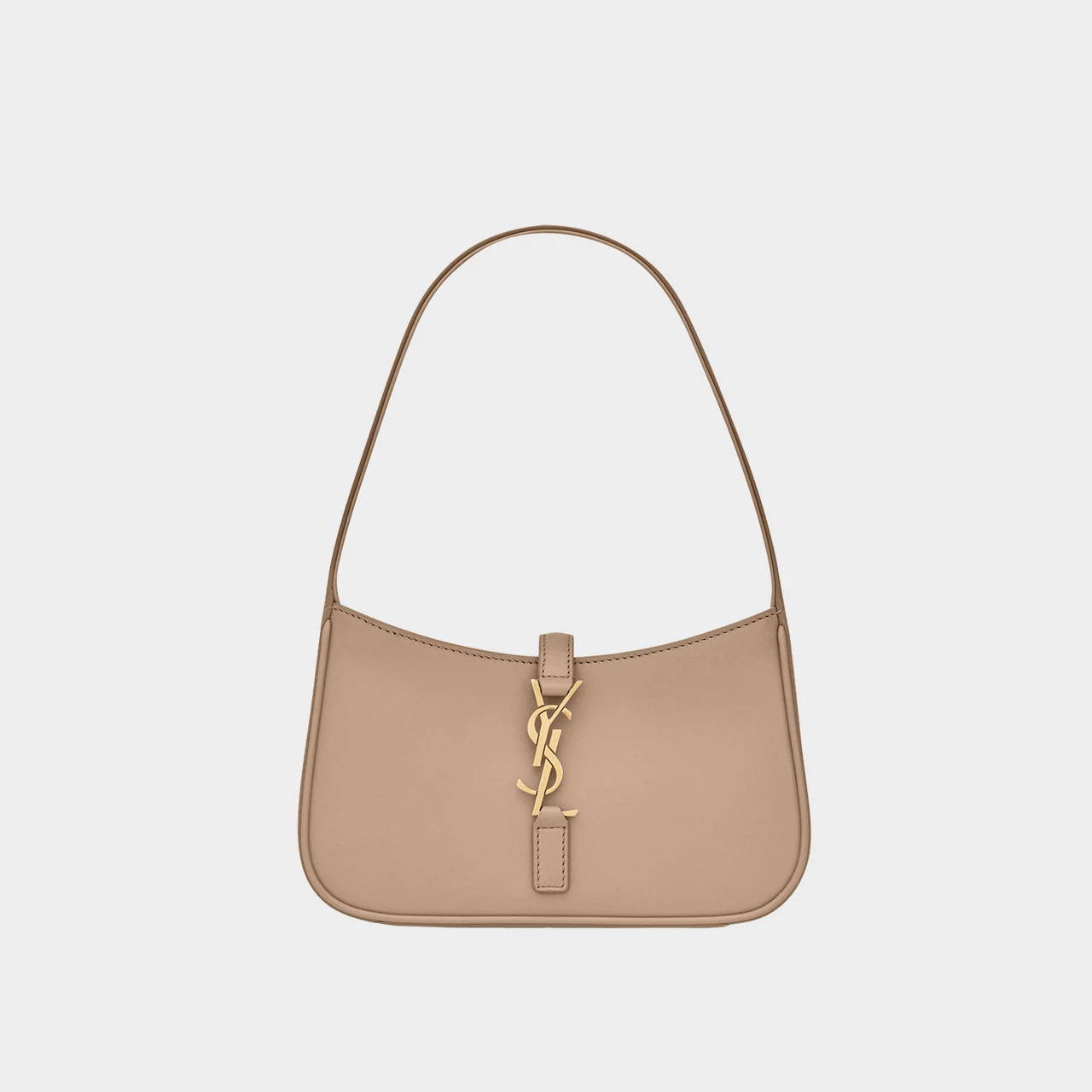 SAINT LAURENT Le 5 À 7 Mini Leather Hobo Bag - DARK BEIGE