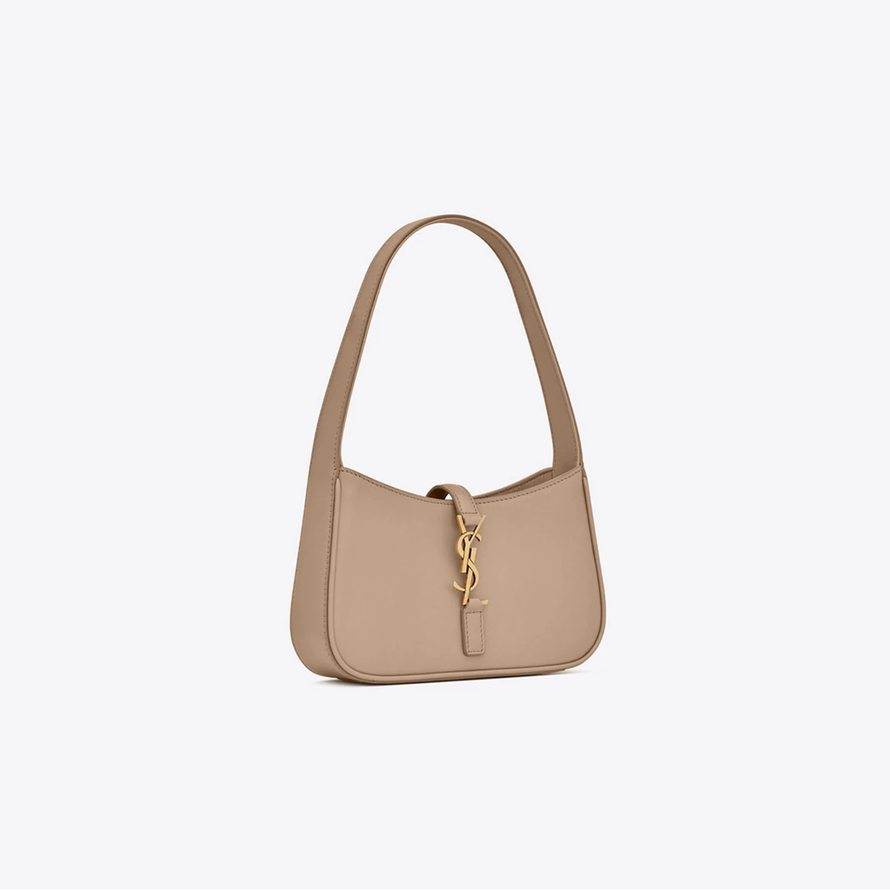 SAINT LAURENT Le 5 À 7 Mini Leather Hobo Bag - DARK BEIGE