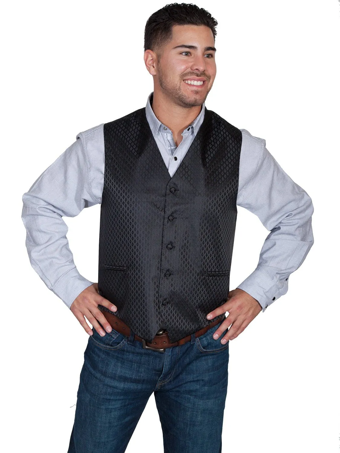 Scully Mens Black Polyester Diamond Dot Vest