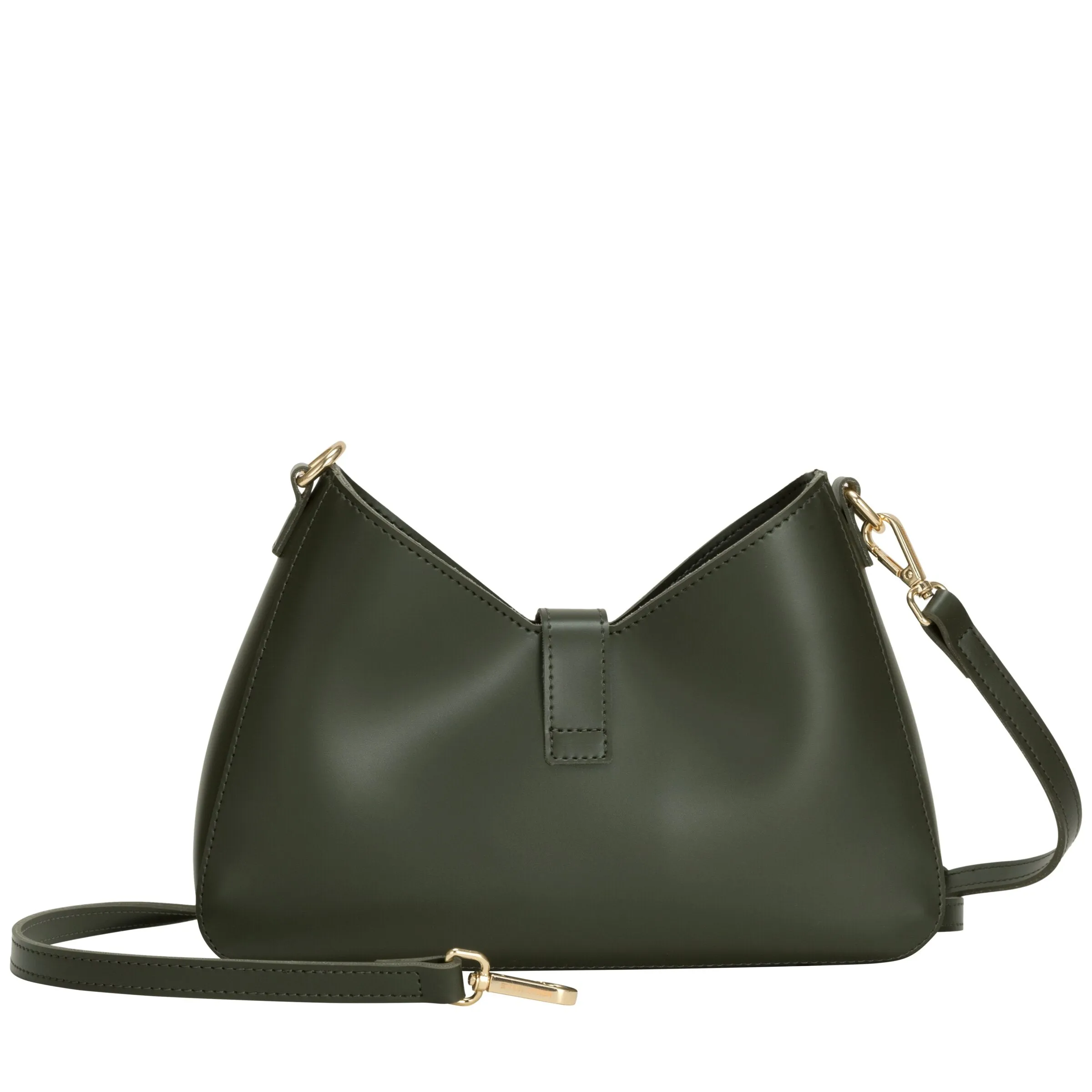 Shoulder Bag With Fastening Detail In Dark Green