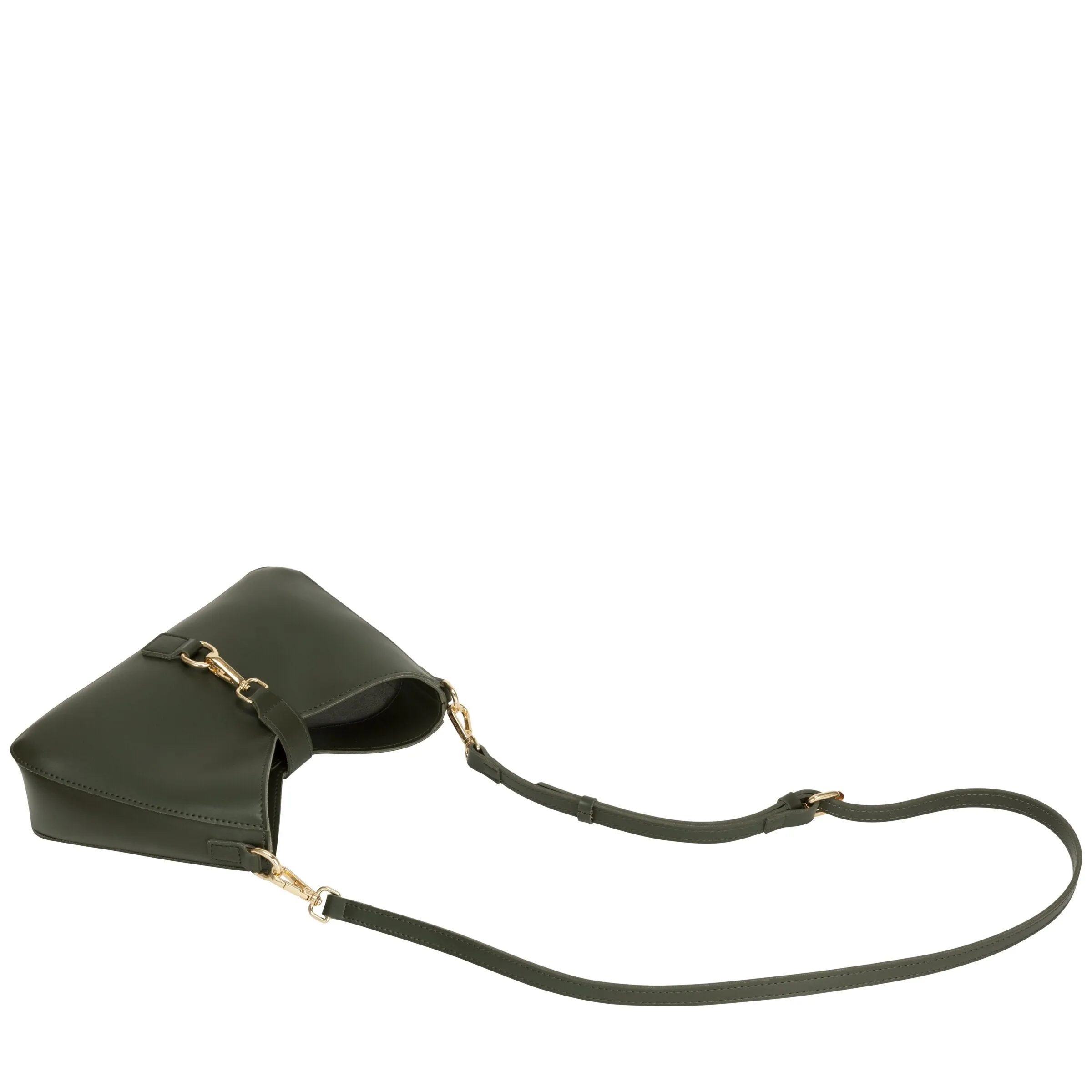 Shoulder Bag With Fastening Detail In Dark Green