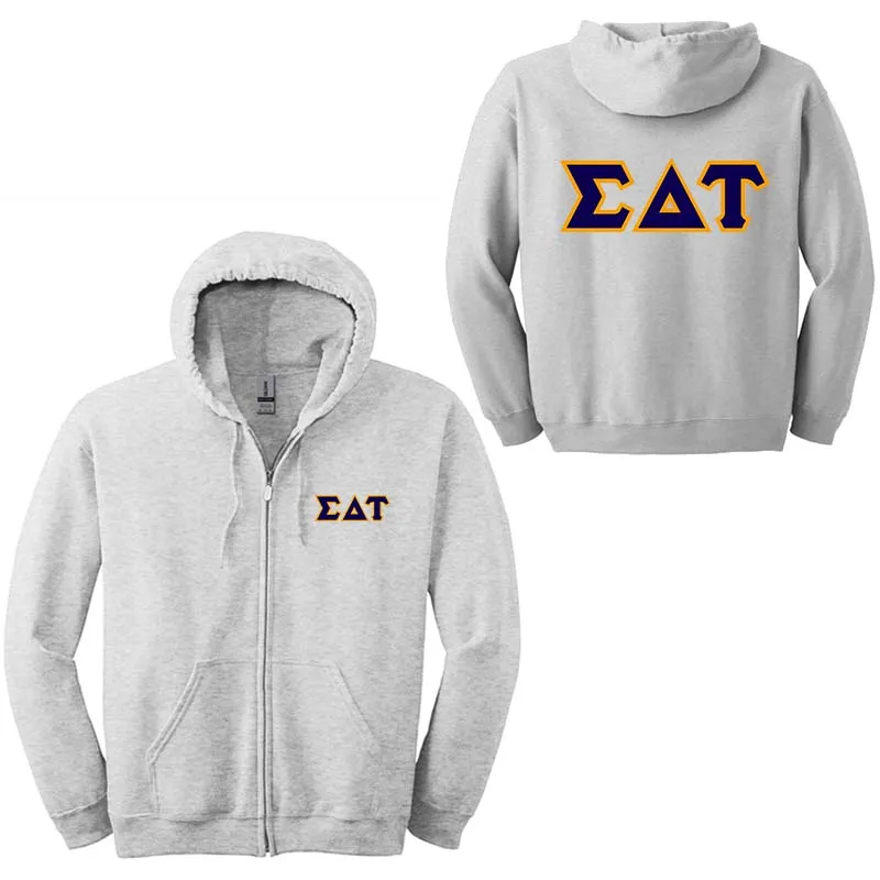 Sigma Delta Tau Sorority Full-Zip Hoodie - G186 - TWILL