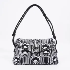 Signaux Jacquard Shoulder Bag Black / White Fabric