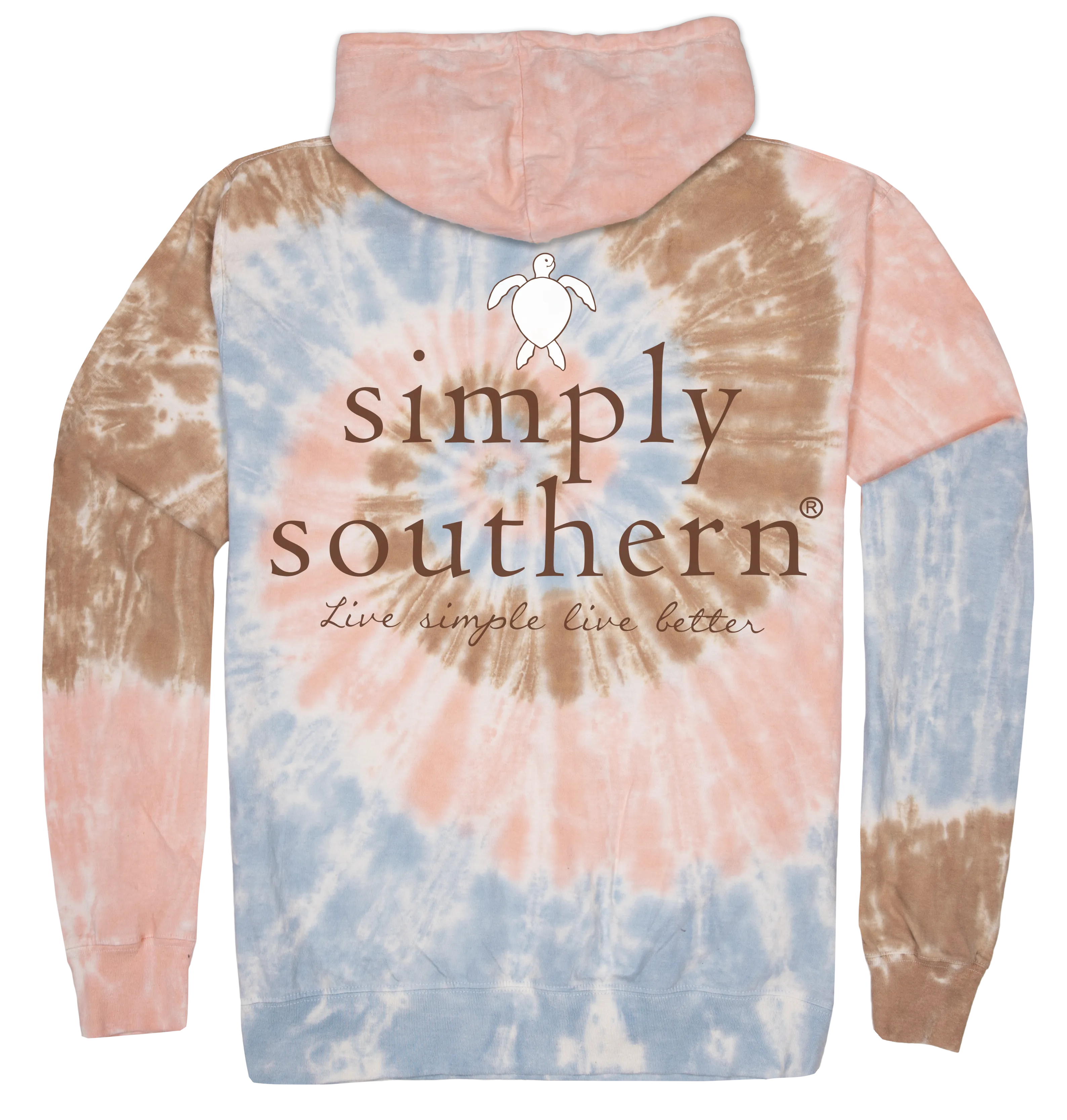 Simply Southern Sand Logo Turtle Tie dye Pullover Hoodie T-Shirt