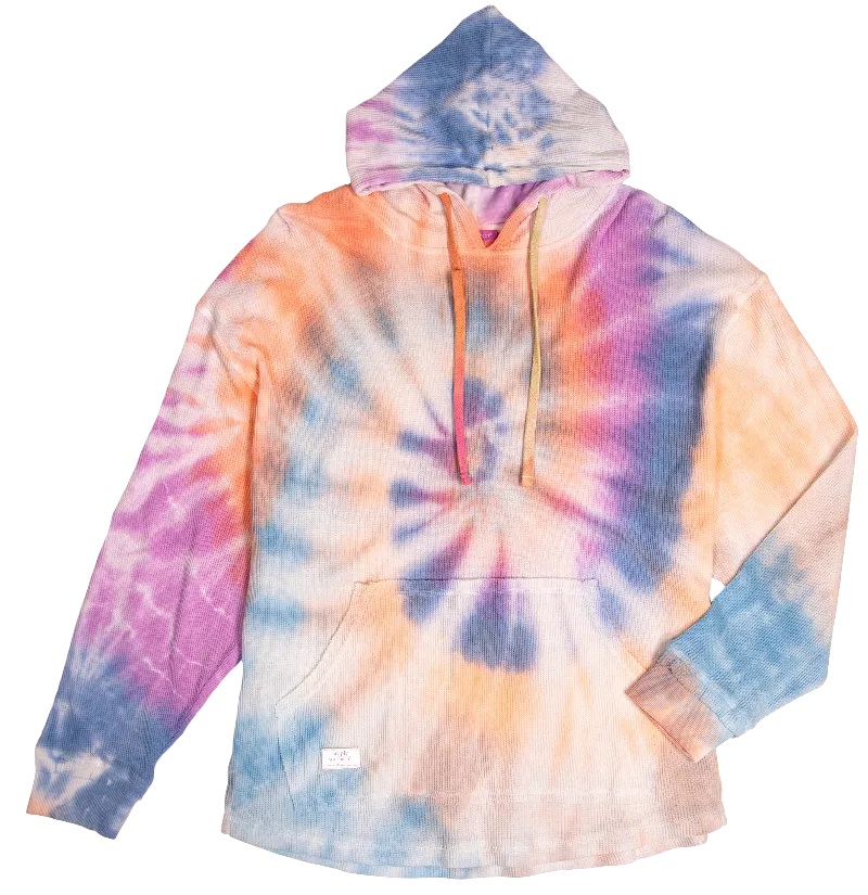 Simply Southern Spiral Tiedye Pullover Waffle Hoodie T-Shirt