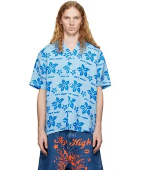 Sky High Farm Workwear Blue Hand Block Print Shirt