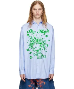 Sky High Farm Workwear Blue Mindblown Print Shirt