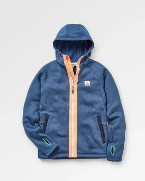 Slope Hooded Recycled Fleece - Dark Denim