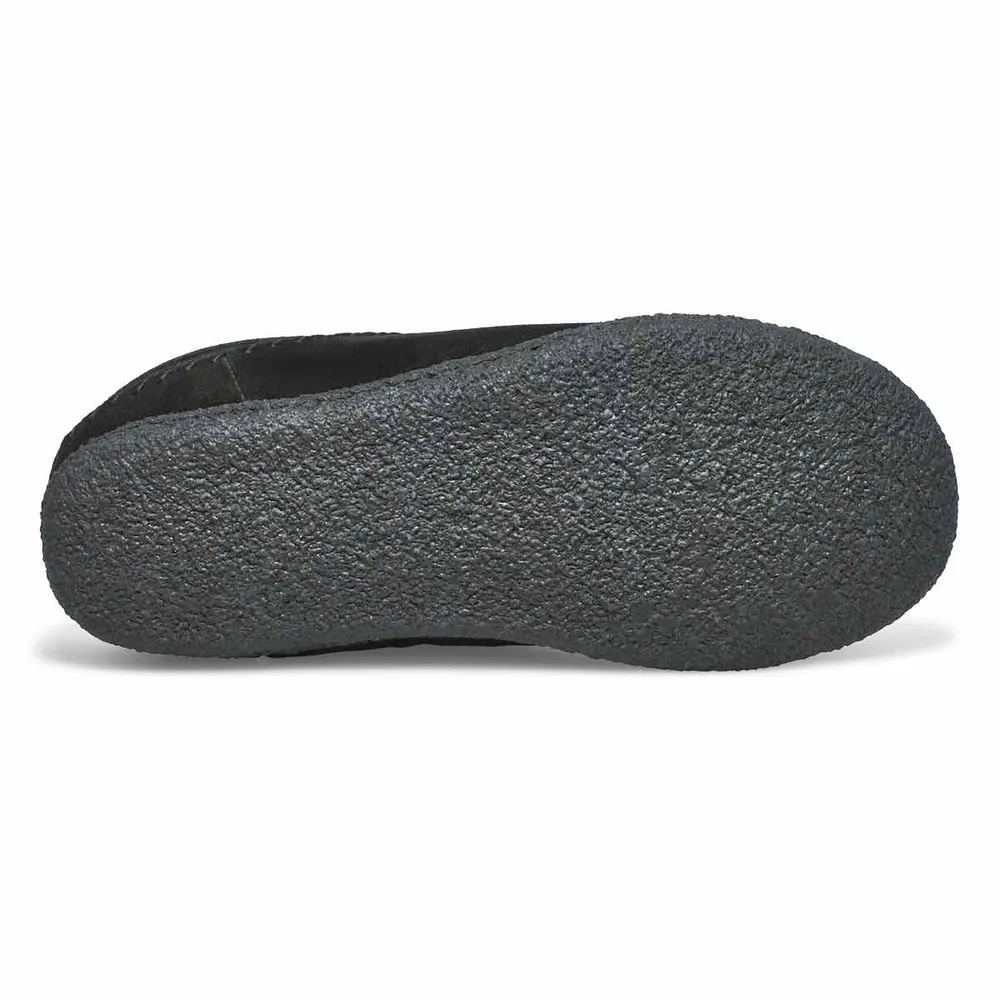 Soft Moc Mens Pauly III Suede Open Slipper - Black