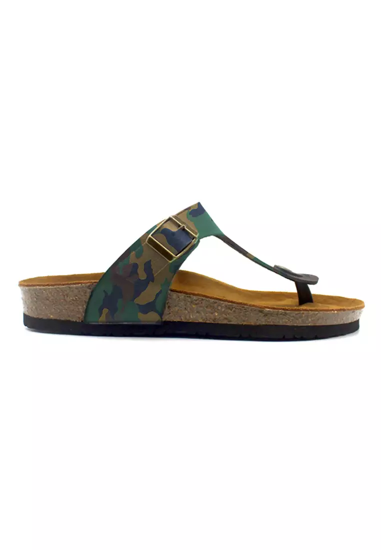 SoleSimple Berlin - Camouflage Leather Sandals & Flip Flops