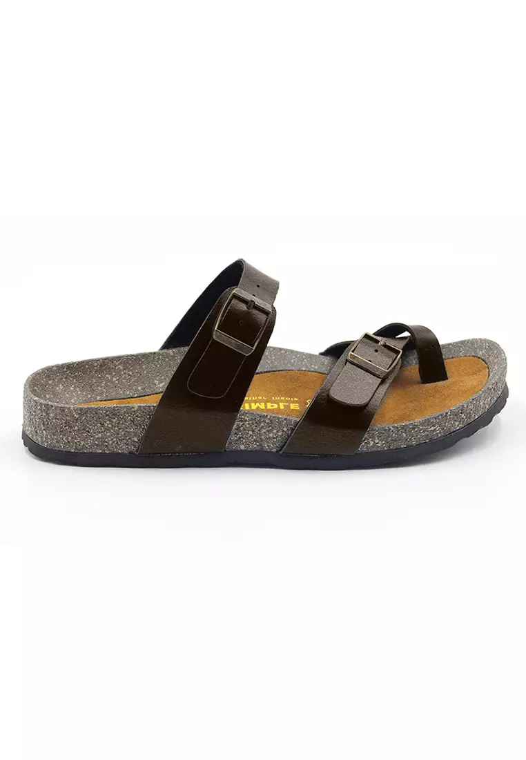 SoleSimple Dublin - Dark Brown Leather Sandals & Flip Flops & Slipper