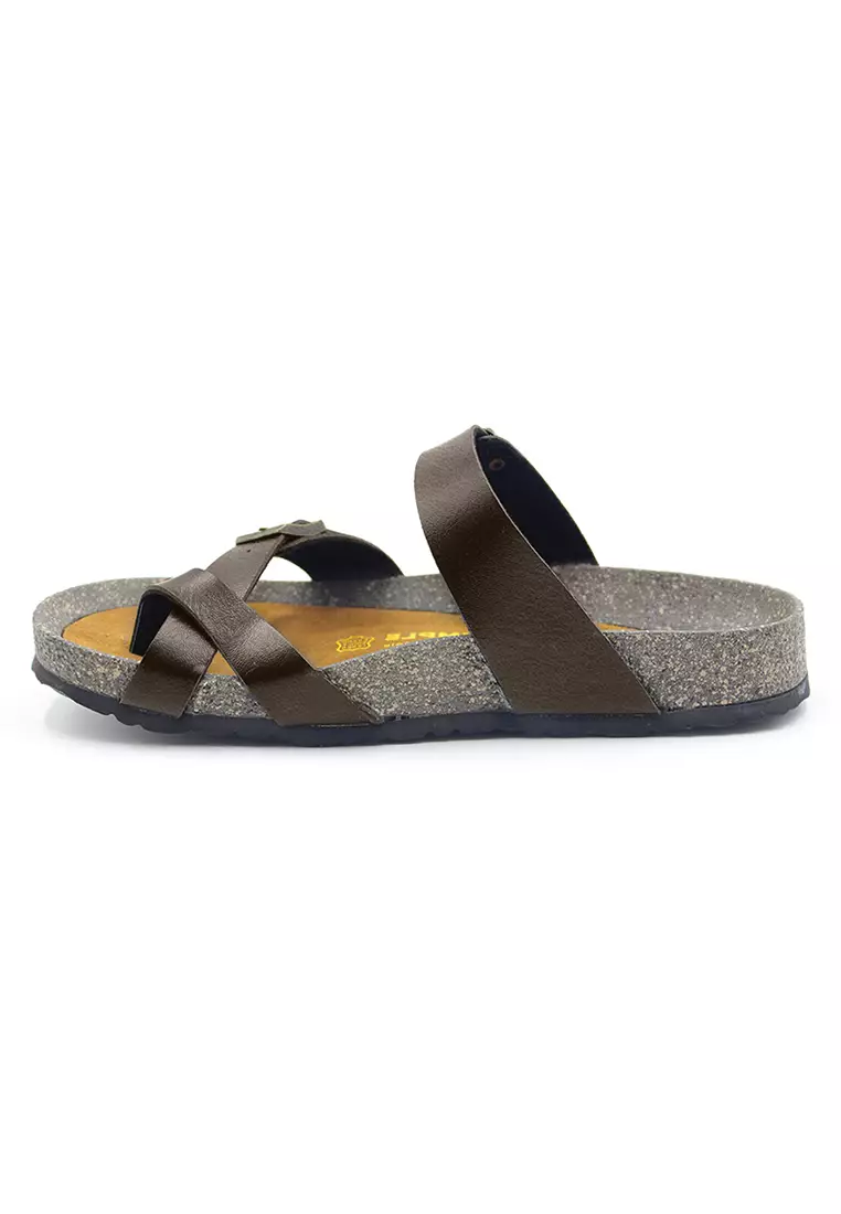 SoleSimple Dublin - Dark Brown Leather Sandals & Flip Flops & Slipper