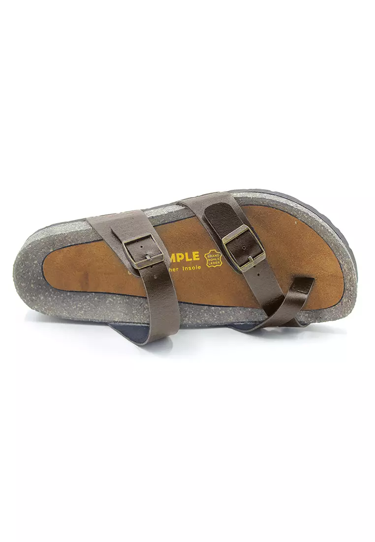 SoleSimple Dublin - Dark Brown Leather Sandals & Flip Flops & Slipper