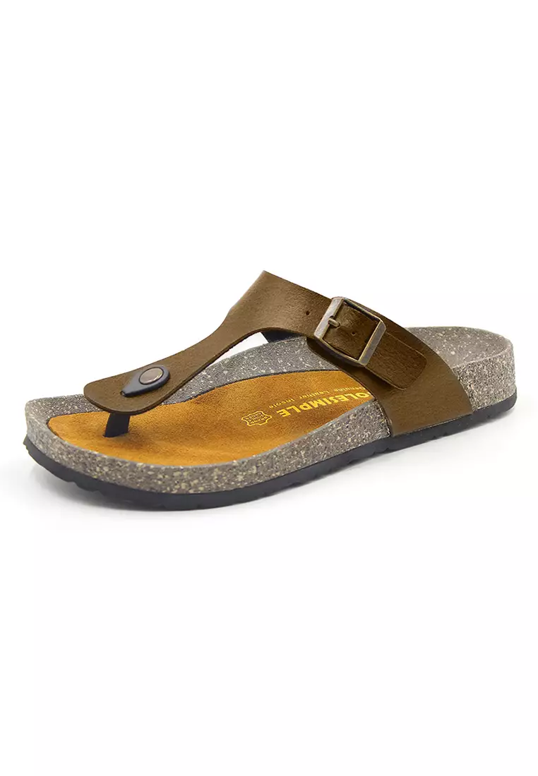 SoleSimple Rome - Camel Leather Sandals & Flip Flops & Slipper