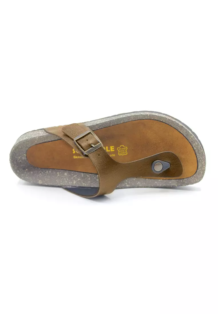 SoleSimple Rome - Camel Leather Sandals & Flip Flops & Slipper