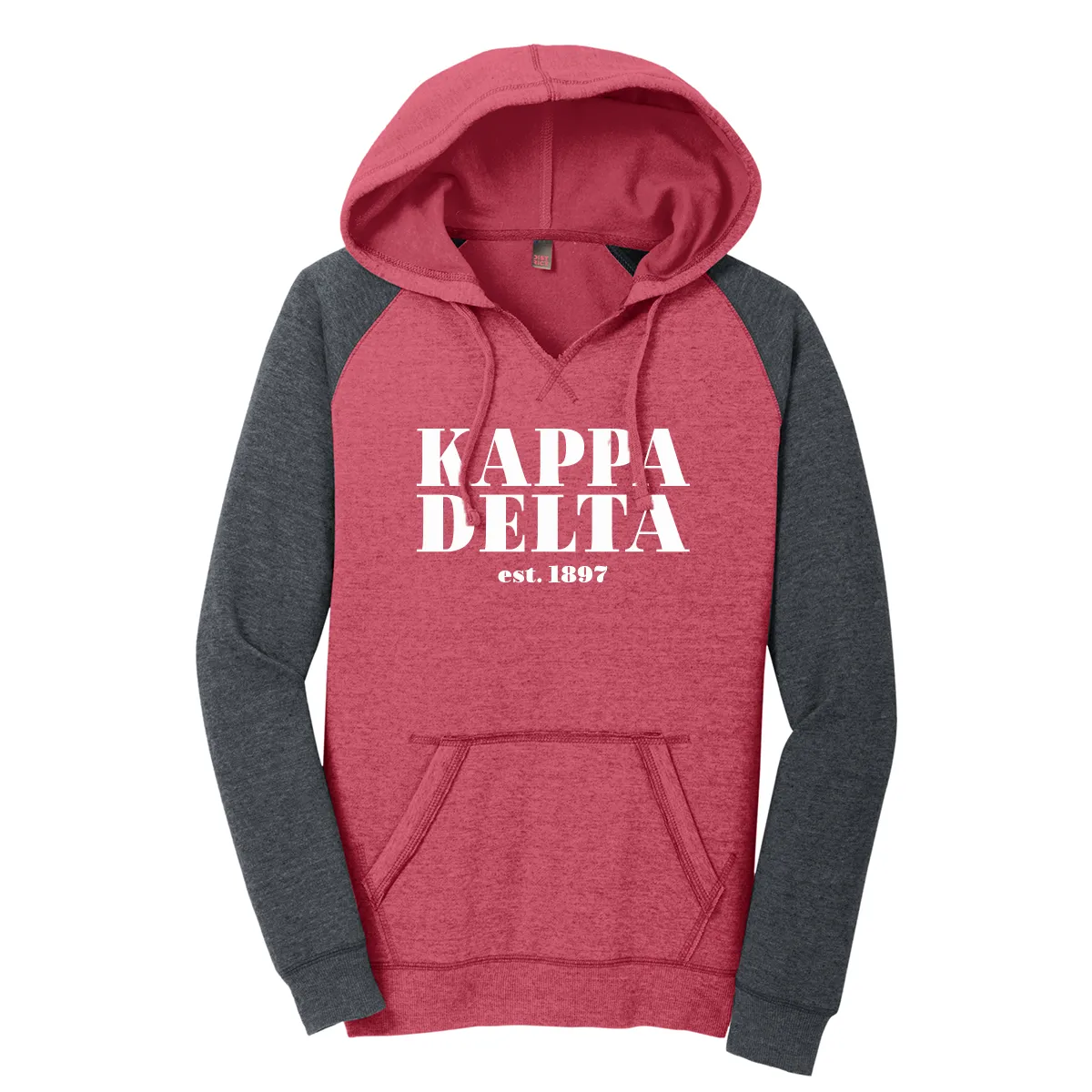 Sorority Lightweight Fleece Raglan Hoodie, Simple Font & Established Date Design