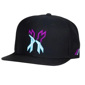 Split Snapback Hat - Black/Blue/Purple