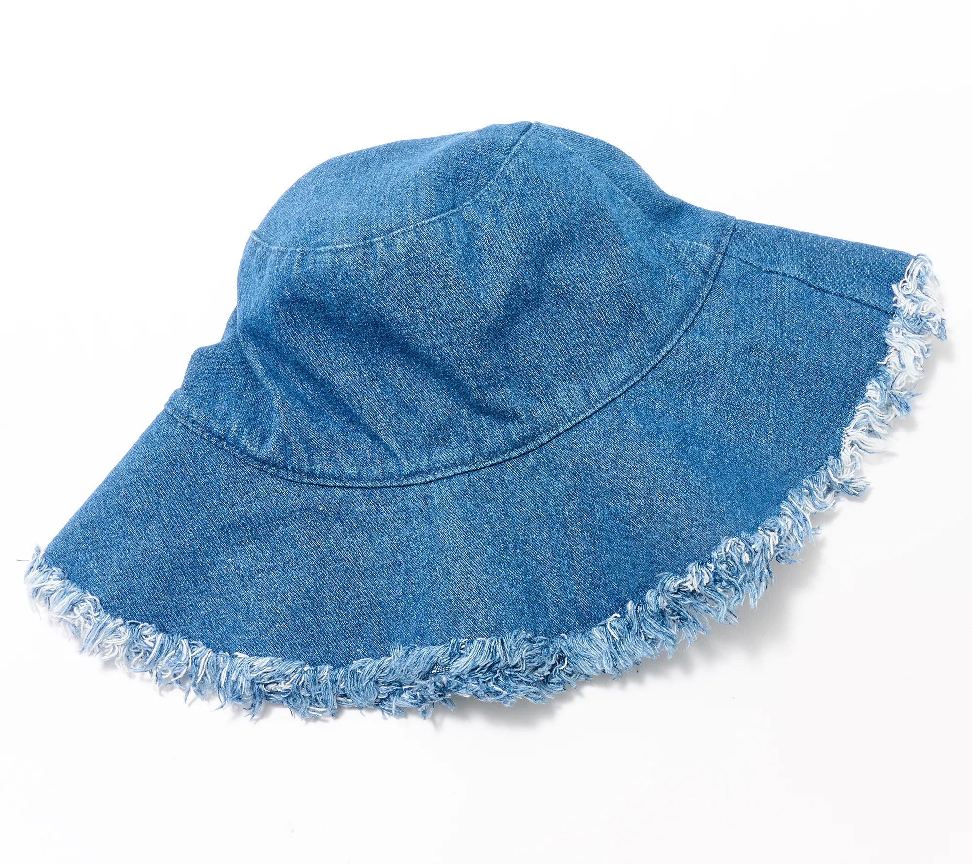 Sprigs Denim Wide Brim Fringe Sun Hat