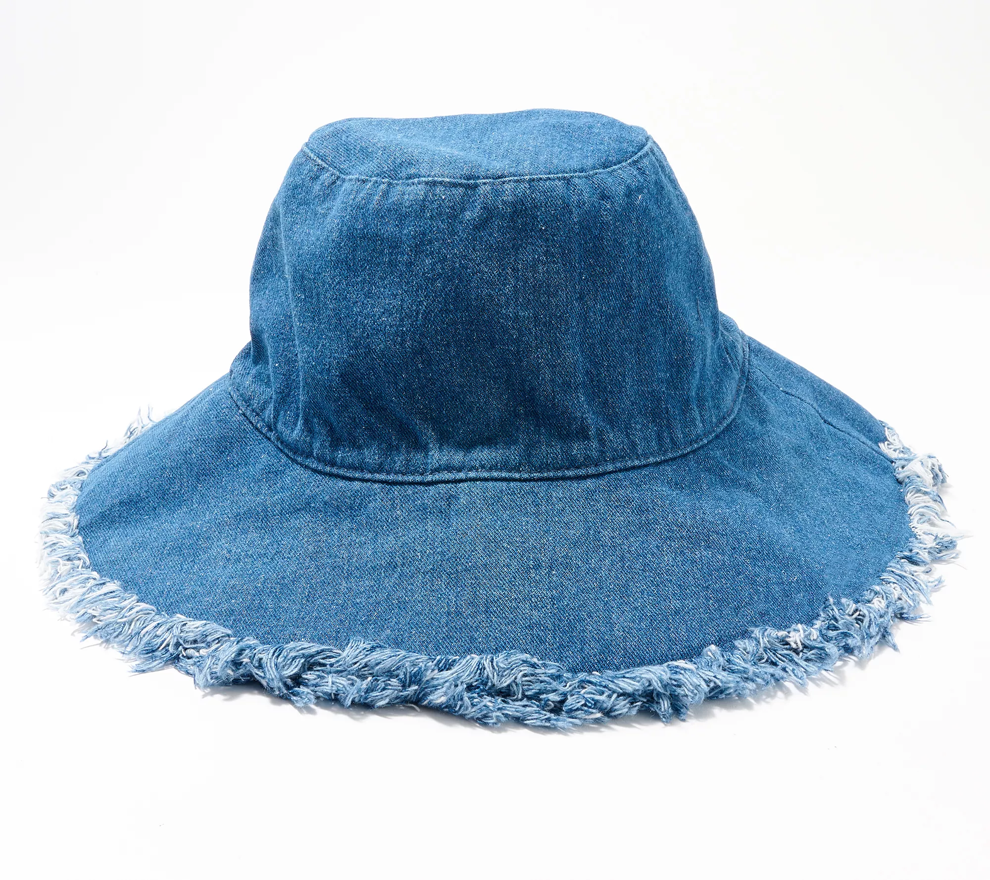 Sprigs Denim Wide Brim Fringe Sun Hat