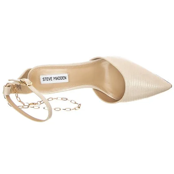 Steve Madden Womens Tantalize Lioness Nude Lizard Sandals