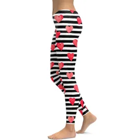 Stripes & Hearts Leggings