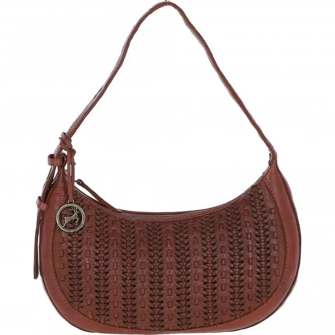 Stylish Ashwood Leather Curved Shoulder Bag Tan: GV-64288