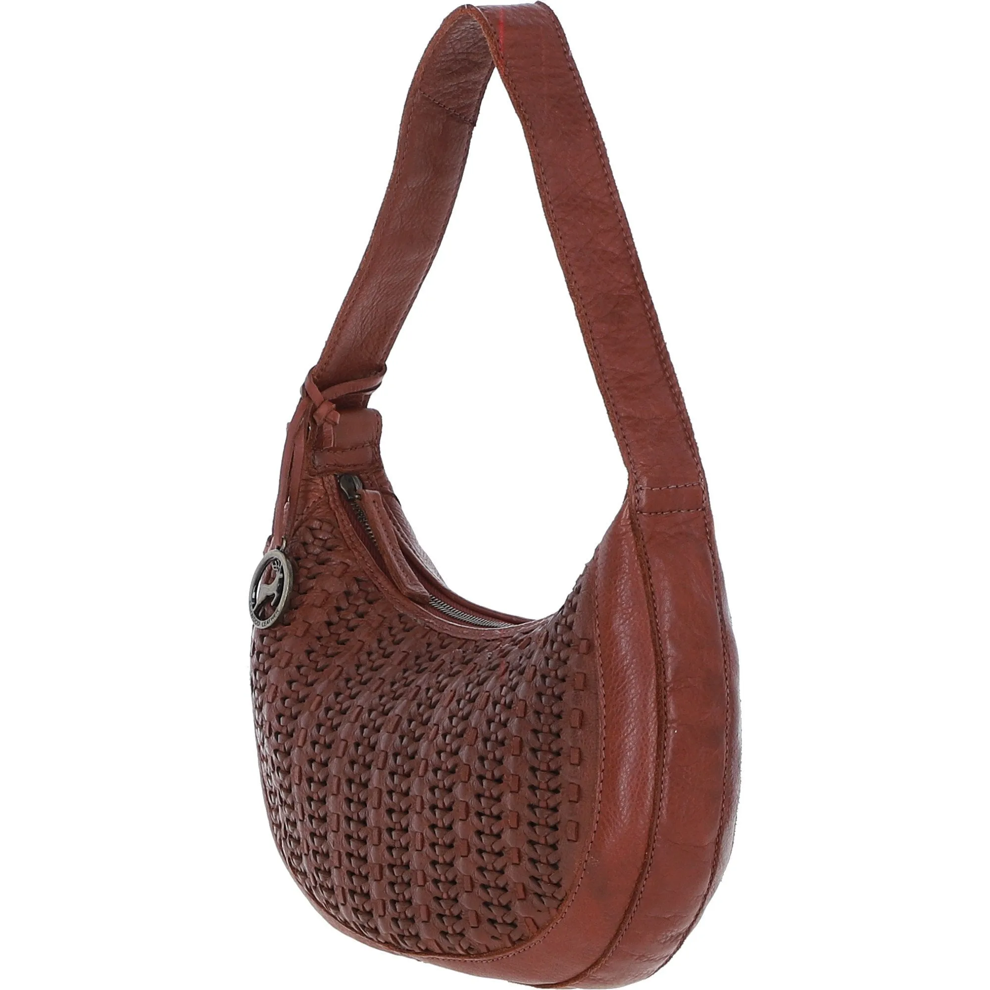 Stylish Ashwood Leather Curved Shoulder Bag Tan: GV-64288