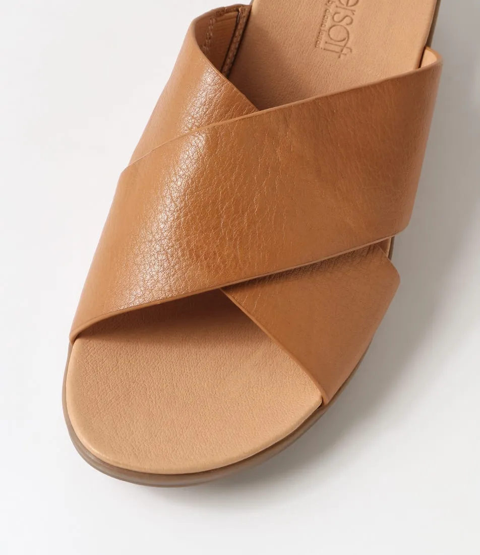 SUPERSOFT Mirror2 Dark Tan Gum Sole Leather Sandals