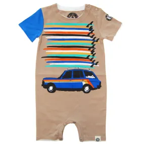 Surfboard Tower Station Wagon Romper by: Mini Shatsu