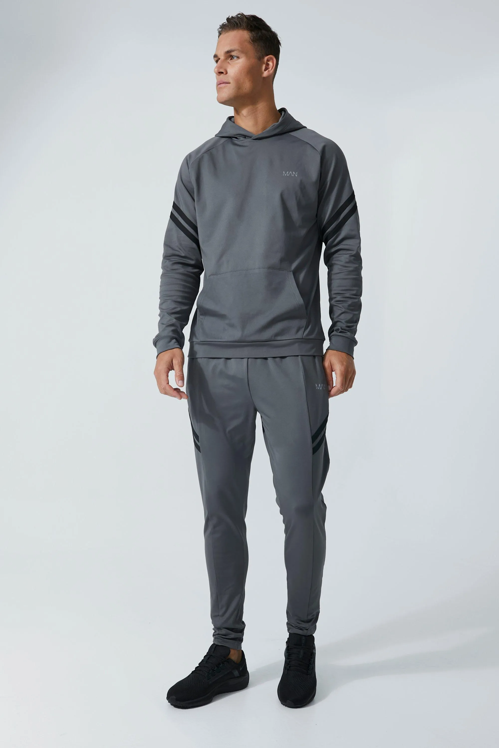 Tall Man Active Training ¼ Zip Hoodie Tracksuit | boohooMAN UK