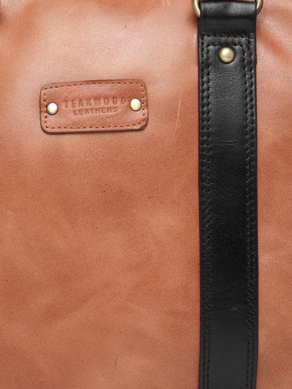 Teakwood Genuine Leather Laptop Bag - Tan