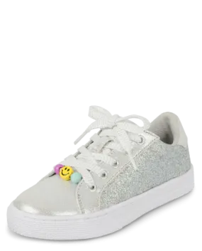 The Children's Place Girls Beaded Glitter Low Top Sneakers