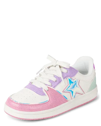 The Children's Place Girls Star Colorblock Low Top Sneakers