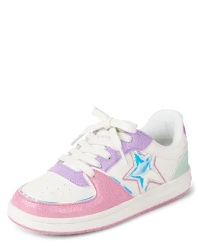 The Children's Place Girls Star Colorblock Low Top Sneakers