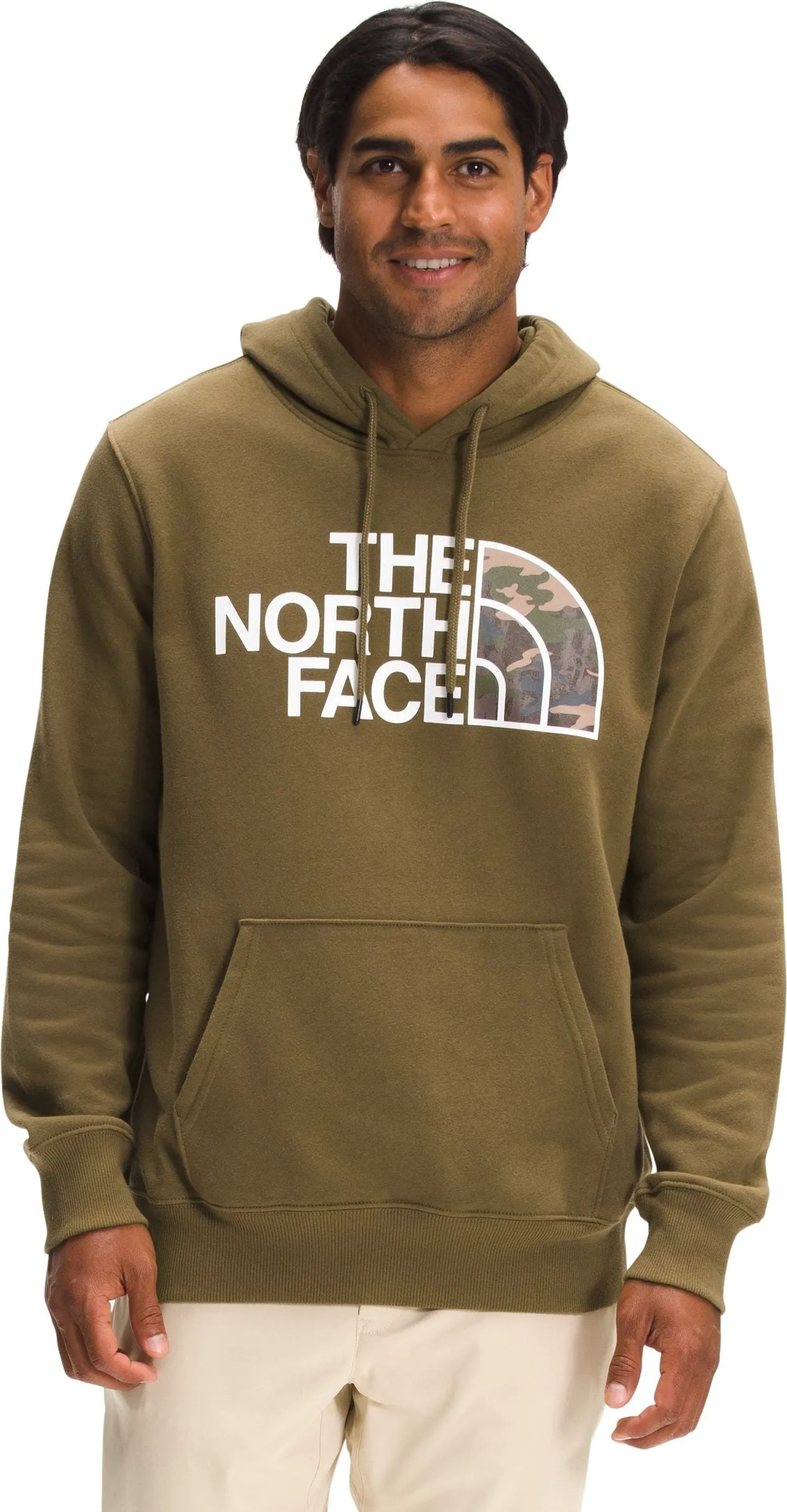 The North Face Men's Half Dome Pullover Hoodie Military Olive/Multi Color Print