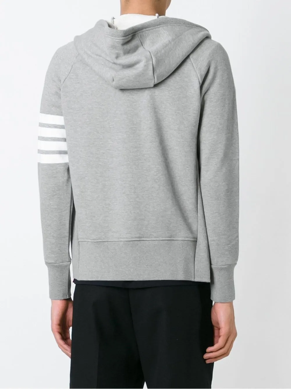 THOM BROWNE - Men Classic Full Zip Hoodie In Classic Loopback W/ Engineered 4 Bar