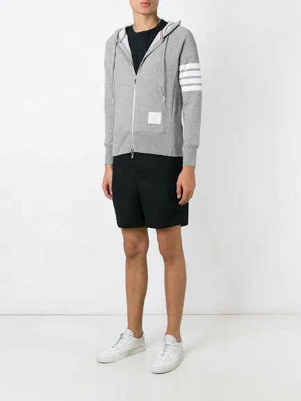 THOM BROWNE - Men Classic Full Zip Hoodie In Classic Loopback W/ Engineered 4 Bar