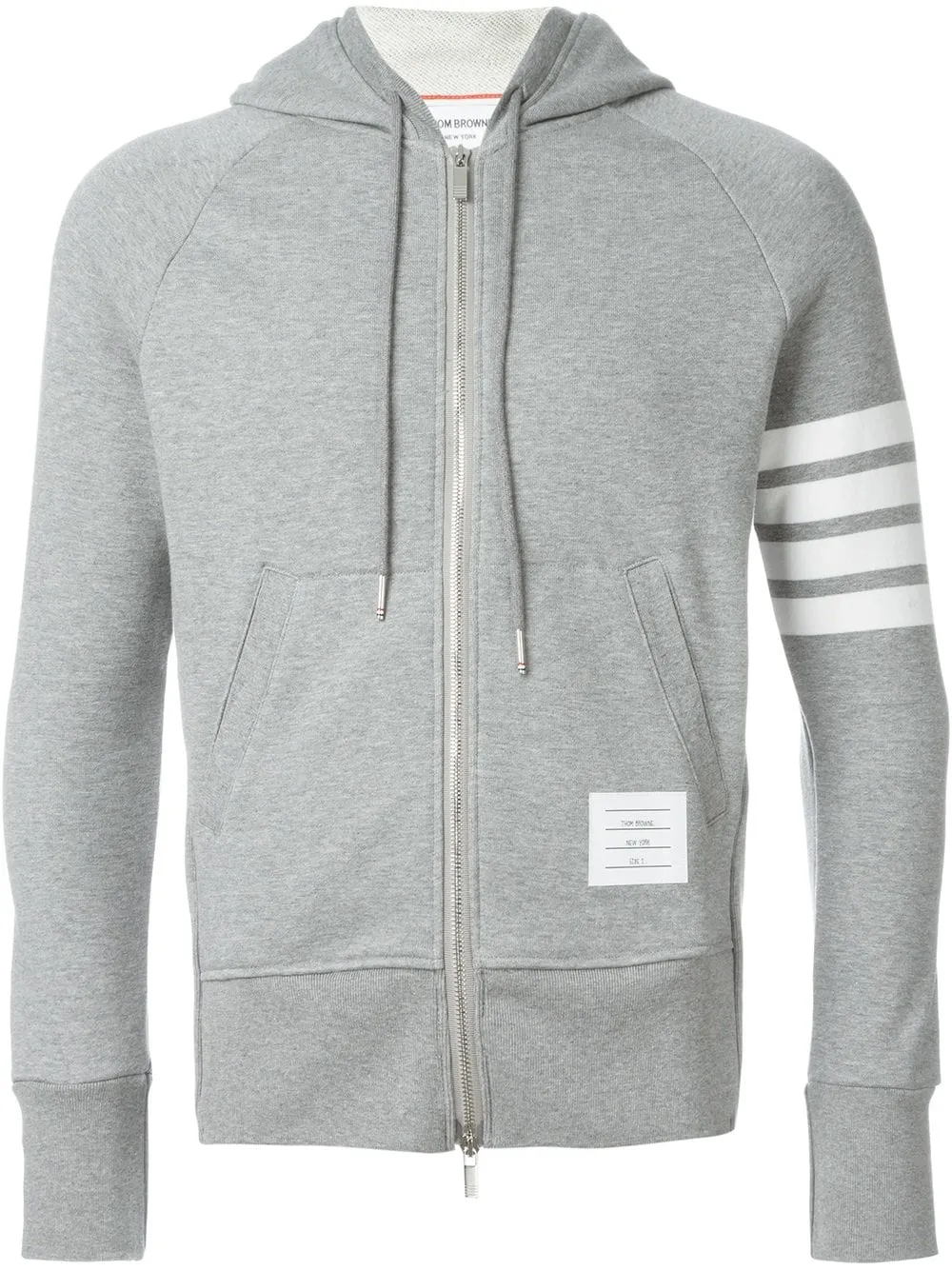 THOM BROWNE - Men Classic Full Zip Hoodie In Classic Loopback W/ Engineered 4 Bar