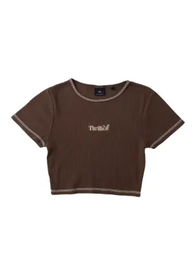 THRILLS - Workwear Embro Crop Baby Tee - Umber