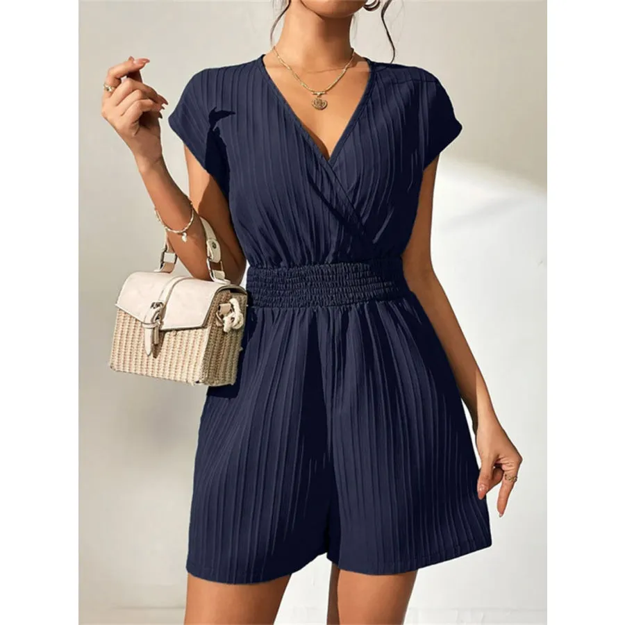 Tied Surplice Short Sleeve Romper