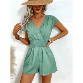 Tied Surplice Short Sleeve Romper