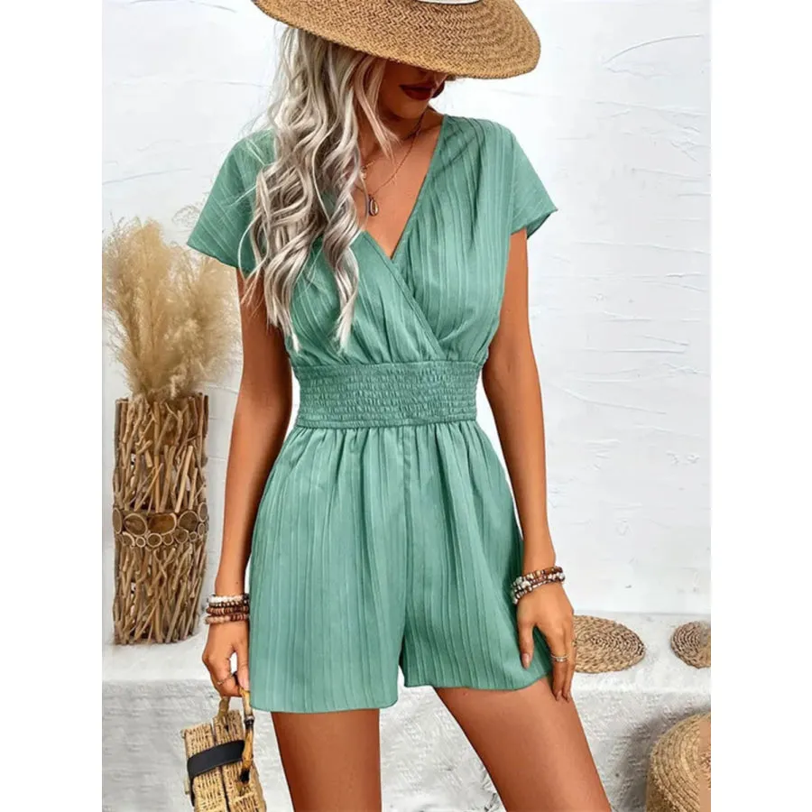 Tied Surplice Short Sleeve Romper