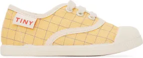 TINYCOTTONS Baby Yellow & Blue Grid Sneakers