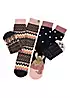 Totes Ladies Pack of 2 Original Rabbit & Fairisle Slipper Socks