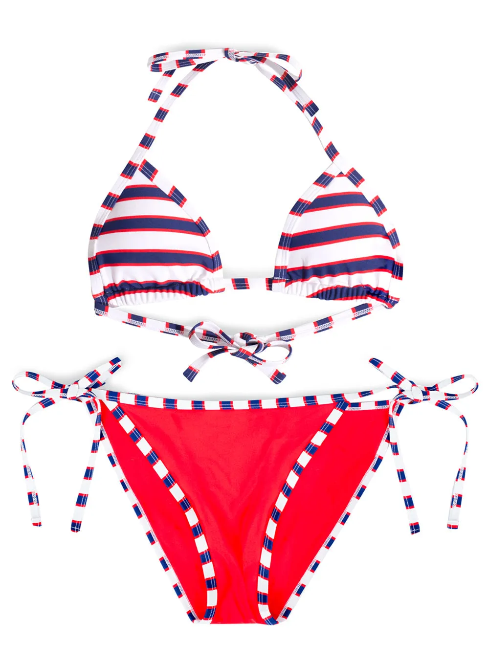 Triangle String Bikini Set | Americana Stripes