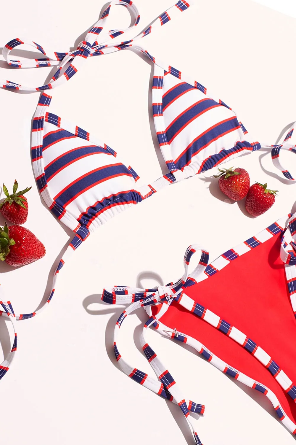 Triangle String Bikini Set | Americana Stripes