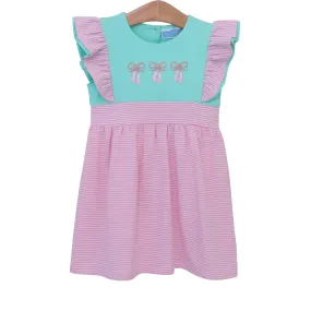 Trotter Street Kids Flutter Sleeve Applique Dress - Ballet Slipper